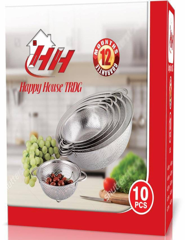 آبکش استیل ۱۰ پارچه مدل پانچی برند Happy House TRDG (وارداتی)