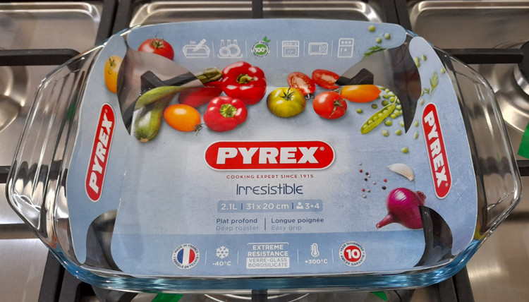 تابه پیرکس مستطیل فرانسه سایز 21×30 🥗🥗🥗 2/1لیتر