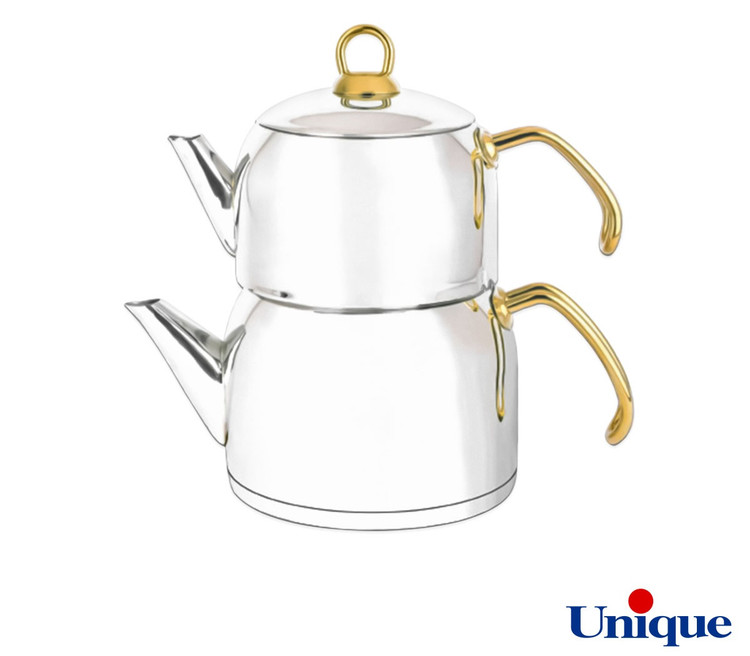 کتری قوری لوله ای 2/5 لیتر دسته استیل کد UN-7276