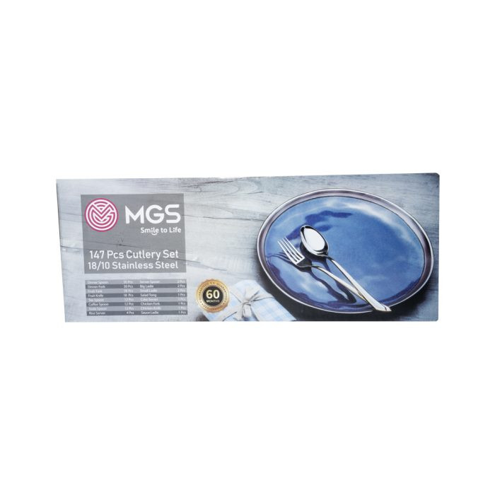 سرویس قاشق چنگال ۱۴۷ پارچه MGS مدل ۱۰۱۴M | استیل ضد زنگ شیک و با دوام