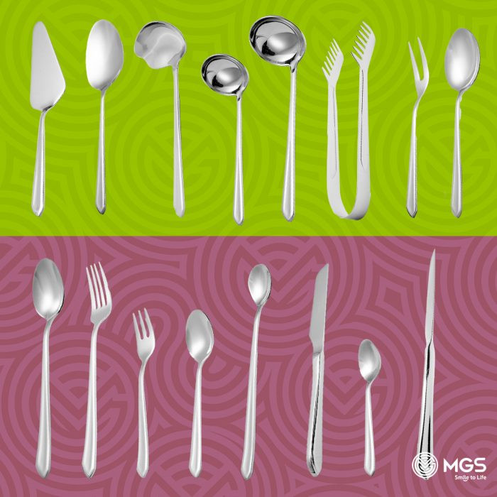 سرویس قاشق چنگال ۱۴۷ پارچه MGS مدل ۱۰۱۴M | استیل ضد زنگ شیک و با دوام